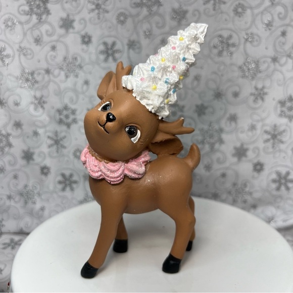 Kitschy Retro Vintage Inspired Sweet Treat Reindeer w/ White Frosting Hat - Picture 8 of 12